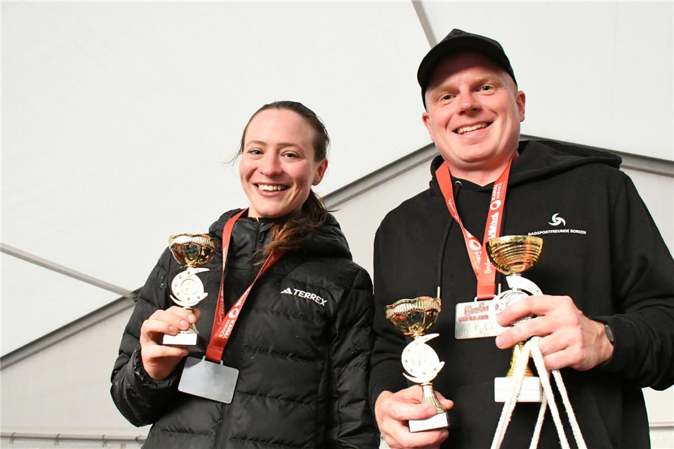 Die neuen Borkener Stadtmeister: Stefanie Bong und Stefan Stroick holten sich den Titel 2025.
