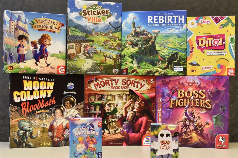 Die nominierten Spiele der Auszeichnungen „Spiel des Jahres“, „Kennerspiel des Jahres“ und „Kinderspiel des Jahres“ für das Jahr 2026 (undatierte Aufnahme).-/Spiel des Jahres e.V./dpa