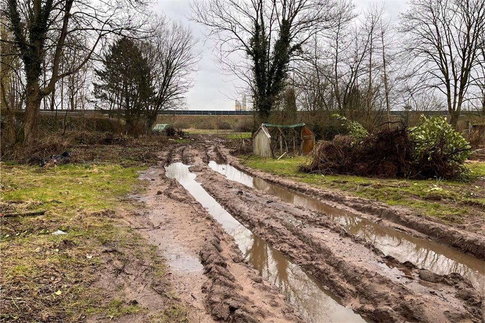 Erschließung der Wasserstiege in Borken dauert bis Ende 2026 Die schweren Forst- und Räumfahrzeuge haben ihre Spuren hinterlassen.