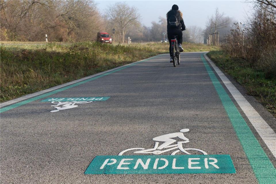 Die sieben Pendler-Radrouten sollen eine Gesamtlänge von über 370 Kilometern bekommen. (Archivbild)Etienne Dötsch/dpa