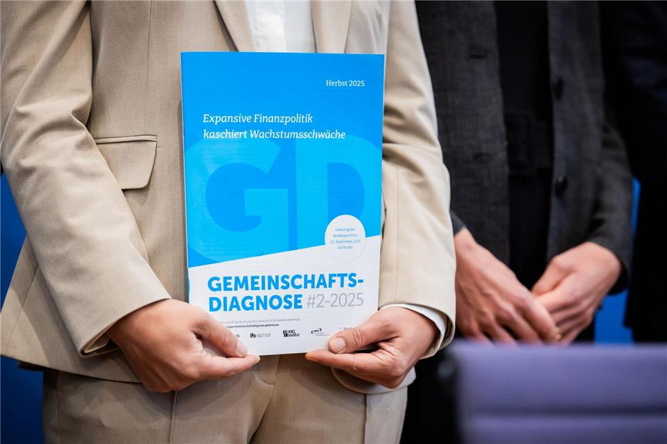 Die sogenannte Gemeinschaftsdiagnose wird von führenden Wirtschaftsinstituten erstellt.Christoph Soeder/dpa