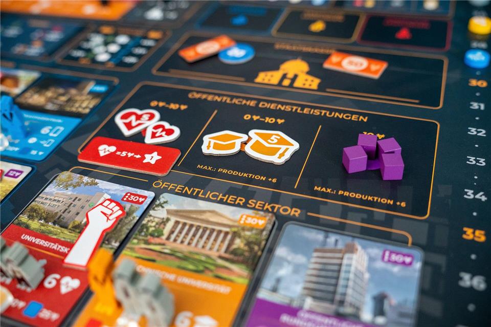 Dienstleistungen, öffentlicher Sektor und was sonst noch zu einem Wirtschaftssystem gehört wollen in „Hegemony“ bespielt werden.Giant Roc/dpa-tmn