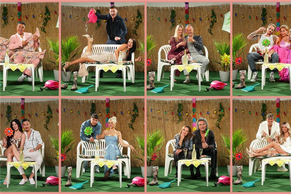 Diese Paare ziehen ins „Sommerhaus der Stars“. Stefan Gregorowius/RTL/dpa