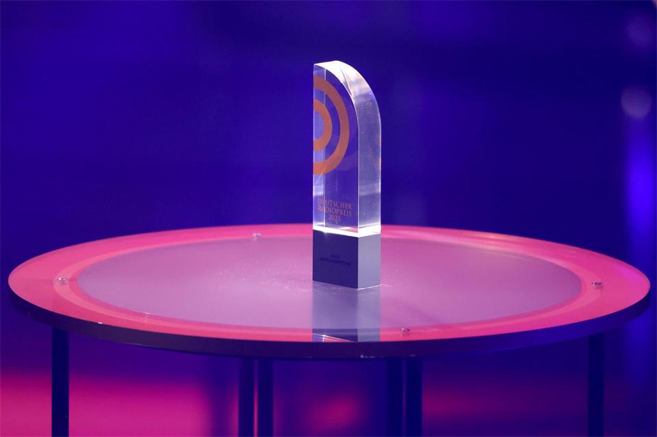 Diesen Preis wollen die Radiomacher in den Händen halten. Die Auszeichnung wird in zehn Kategorien verliehen. (Archivbild)Christian Charisius/dpa