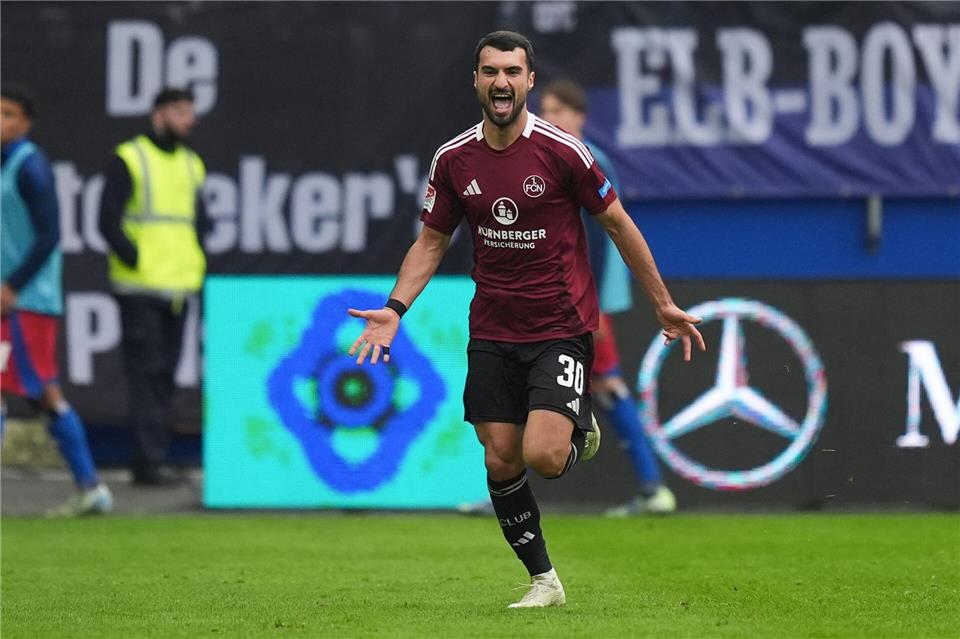 Dieses Bild wird es beim 1. FC Nürnberg wohl nicht mehr geben: Mahir Emreli beim Torjubel.Marcus Brandt/dpa