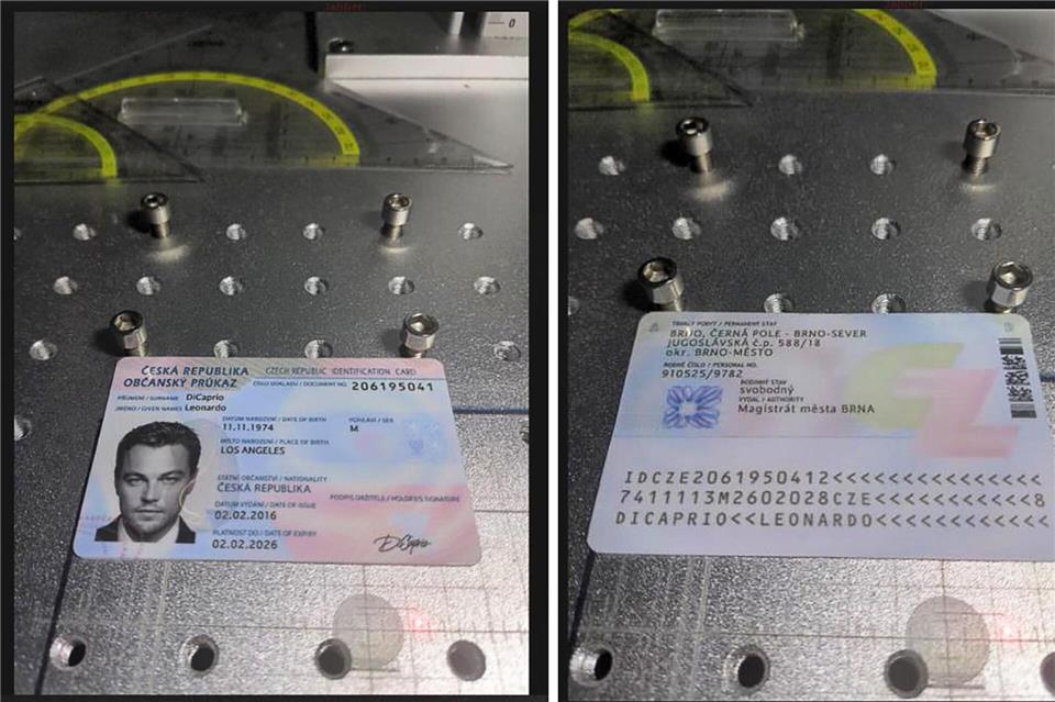 Dieses von der Generalstaatsanwaltschaft Frankfurt am Main zur Verfügung gestellte Foto zeigt einen gefälschten Ausweis, der im Darknet angeboten wurde. Benjamin Krause/Generalstaatsanwaltschaft Frankfurt am Main/dpa