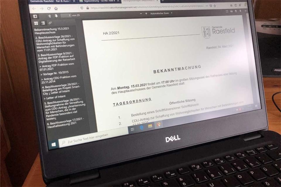 Digitale Ratsarbeit ist bereits möglich. Eine Arbeitsgruppe soll sich mit den gemachten Vorschlägen befassen.