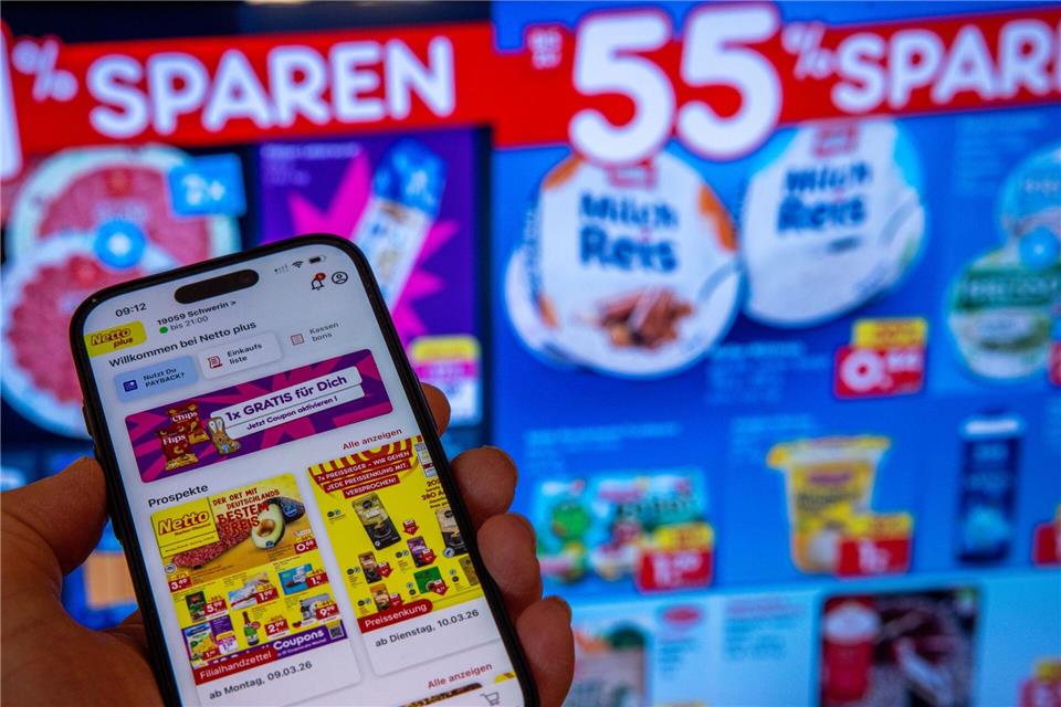 Discounter Netto bietet Kunden in seiner App zusätzliche Rabatte an.Jens Büttner/dpa