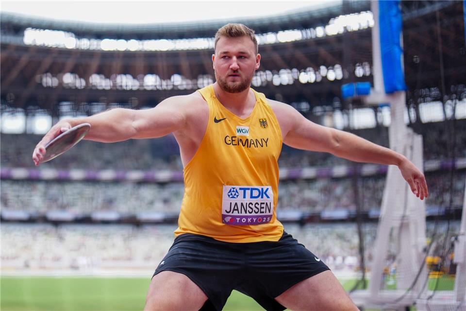 Diskuswerfer Henrik Janssen hat auf Wettbewerbe bei der Leichtathletik-WM in Tokio gewettet. (Archivbild)Michael Kappeler/dpa