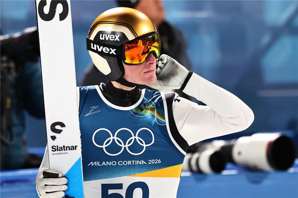 Domen Prevc dominierte diesmal nicht und bleibt ohne Medaille.Daniel Karmann/dpa
