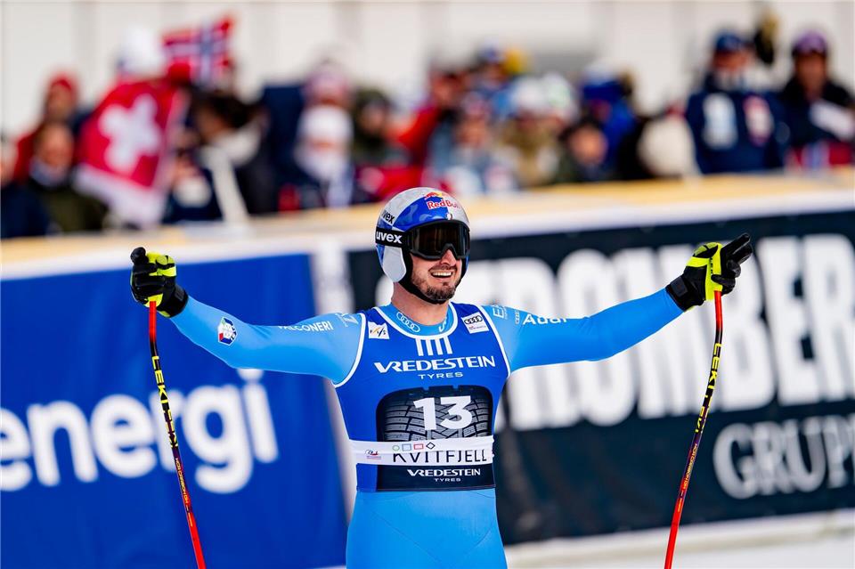 Dominik Paris gewinnt nach der Abfahrt auch den Super-G beim Weltcup-Finale in Kvitfjell.Jean-Christophe Bott/KEYSTONE/dpa