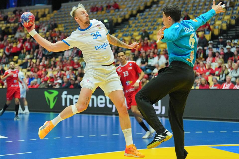 Dominik Solaks sechs Treffer in Göppingen reichten nicht für den ersten Auswärtspunkt. (Archivbild)Soeren Stache/dpa