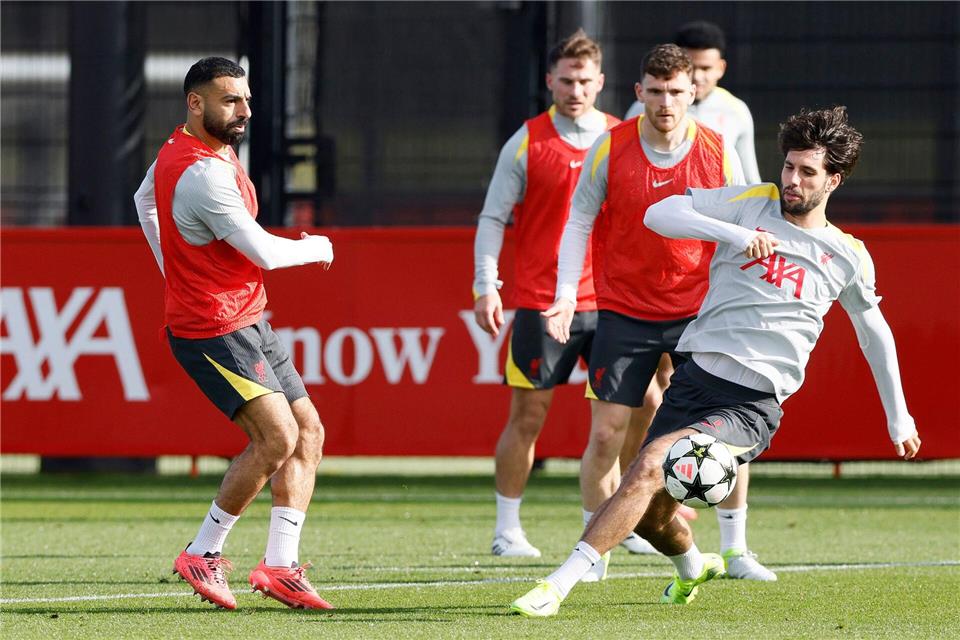 Meister? Liverpool-Star Szoboszlai traut es Leipzig zu Dominik Szoboszlai im Training des FC Liverpool.Richard Sellers/PA/AP