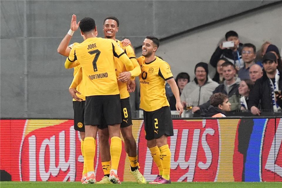 Dortmund jubelt in Kopenhagen.Marcus Brandt/dpa
