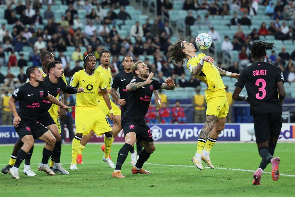 Dortmund um Stürmer Fabio Silva war im Olympiastadion gefordert.Uncredited/AP/dpa