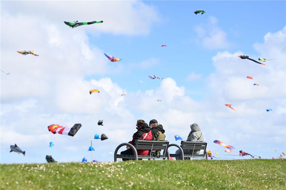 Drachenfest Norddeich: Großdrachen und Flugshows vor Nordsee-KulisseLars Penning/dpa