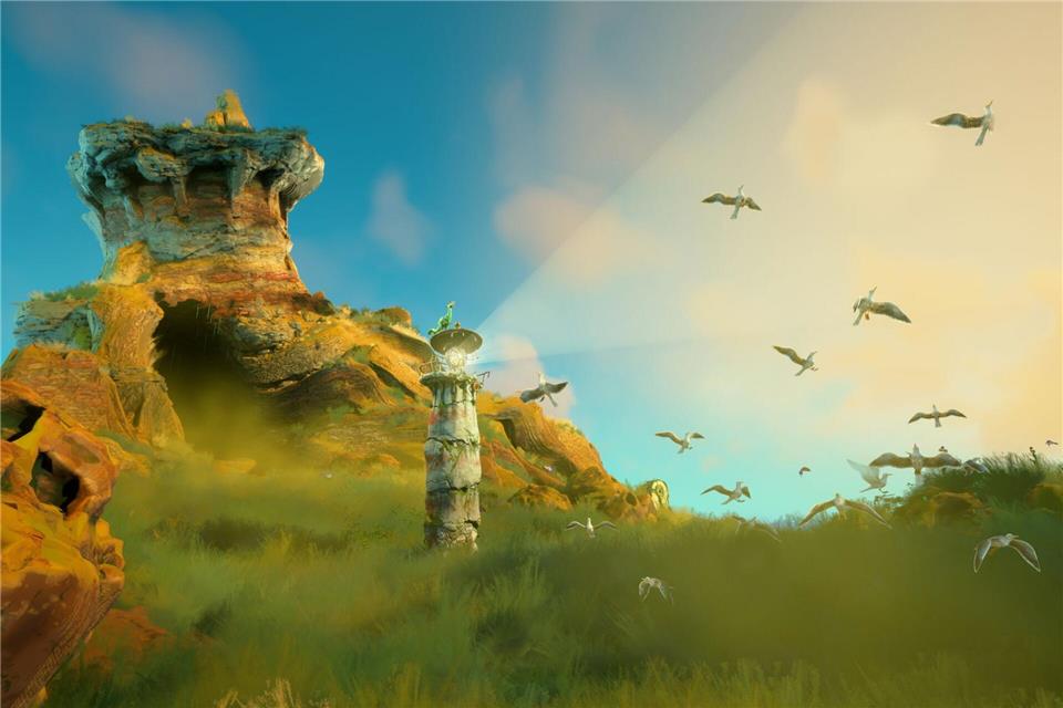 Draußen unterwegs: „Keeper“ will ein Naturerlebnis bieten, ohne dass die Spielenden dafür einen Fuß vor die Tür setzen müssen.Double Fine Productions/Microsoft/dpa-tmn