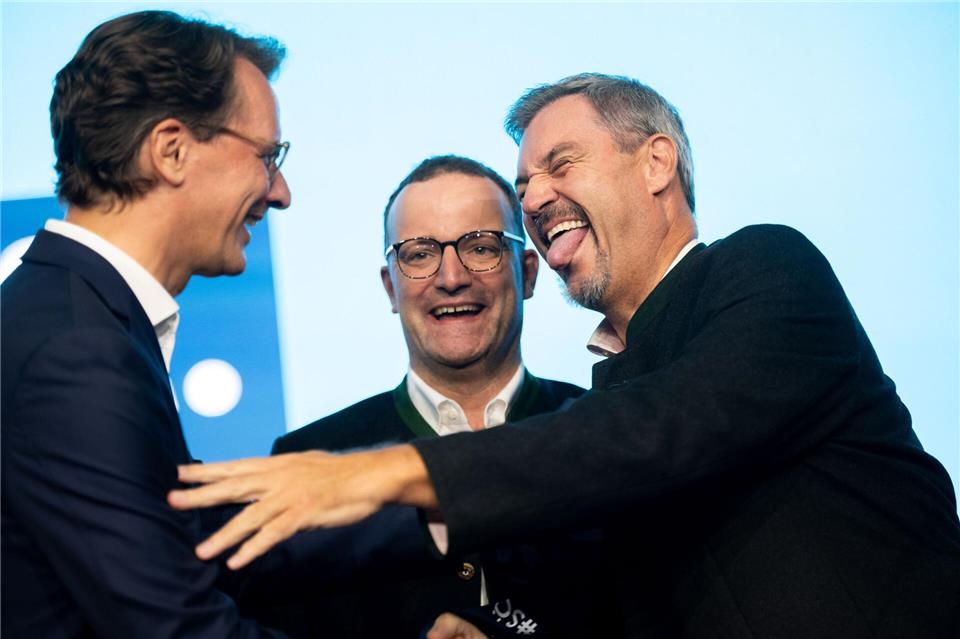 Drei Männer aus dem inneren Machtzirkel der Union, die immer wieder als mögliche Kanzlerkandidaten gehandelt werden. (Archivbild)Fabian Strauch/dpa