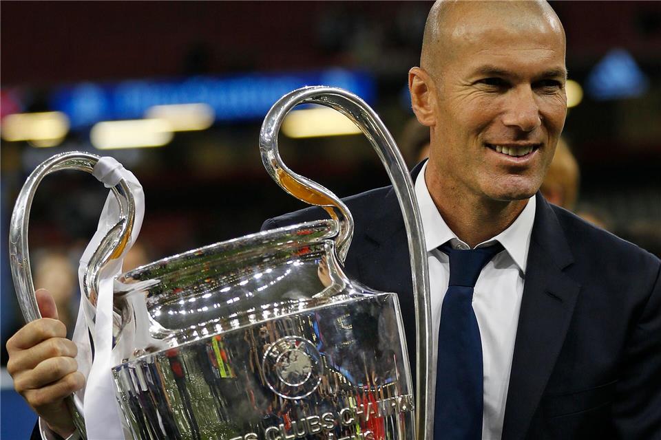 Dreimal gewann Zidane als Trainer mit Real Madrid die Champions League. (Archivbild)Frank Augstein/AP/dpa
