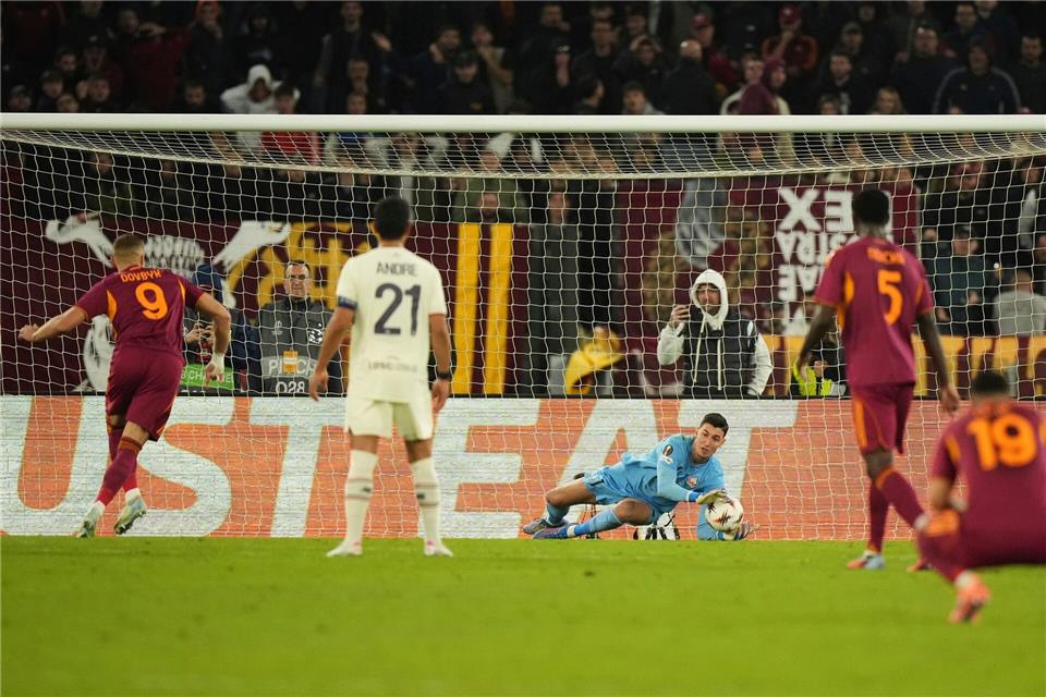 Dreimal scheiterte die AS Rom vom Elfmeterpunkt.Andrew Medichini/AP/dpa