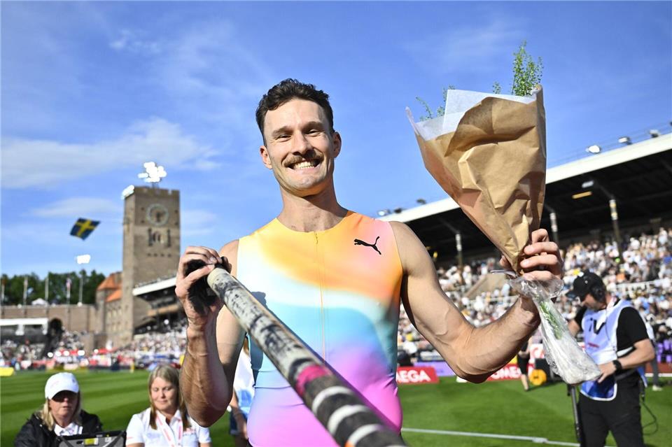 Durfte über den Sieg jubeln: Kurtis Marschall.Christine Olsson/TT News Agency/AP/dpa