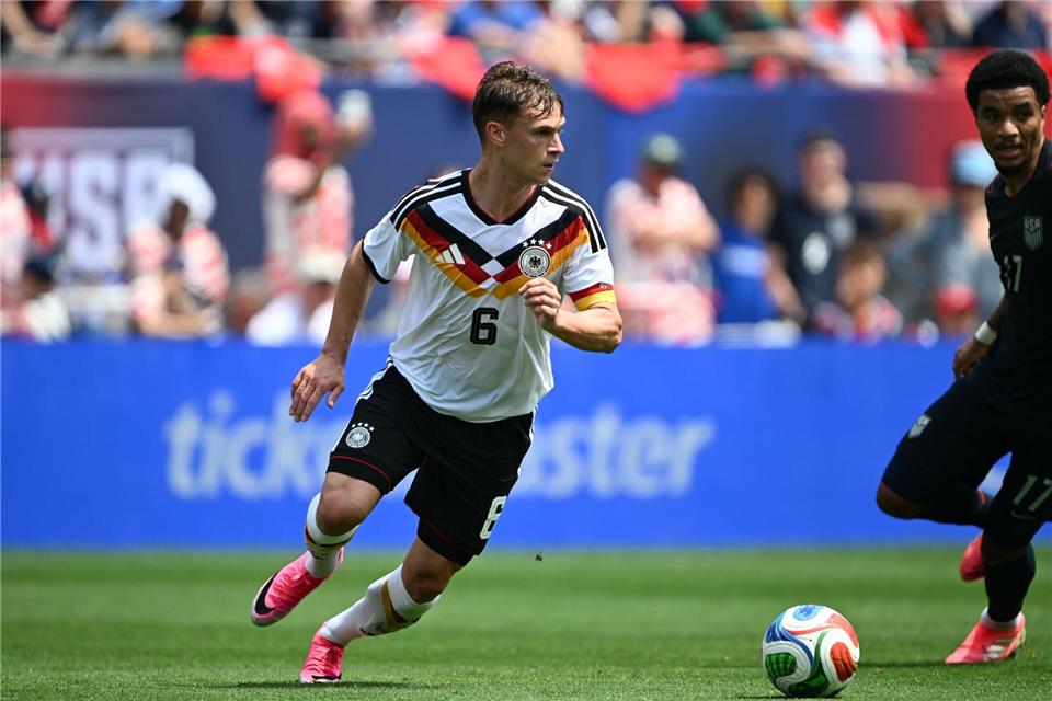 Dynamisch in Offensive und Defensive: Kapitän Joshua Kimmich.Federico Gambarini/dpa
