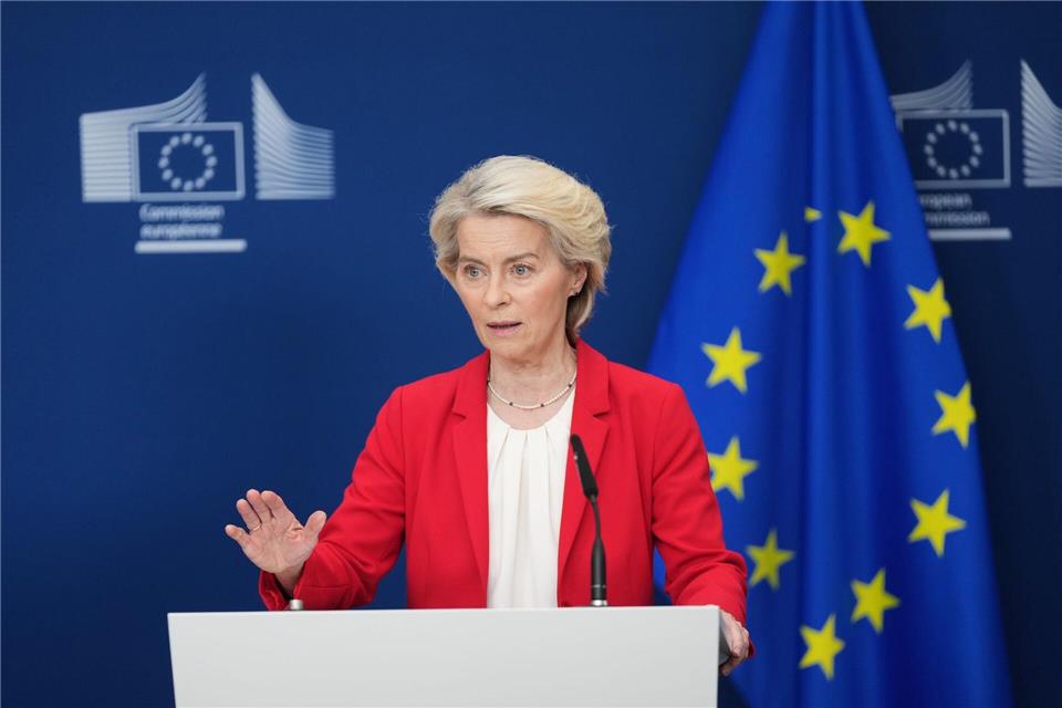 EU-Kommissionspräsidentin Ursula von der Leyen verlangt von X Änderungen. (Archivbild)Virginia Mayo/AP/dpa