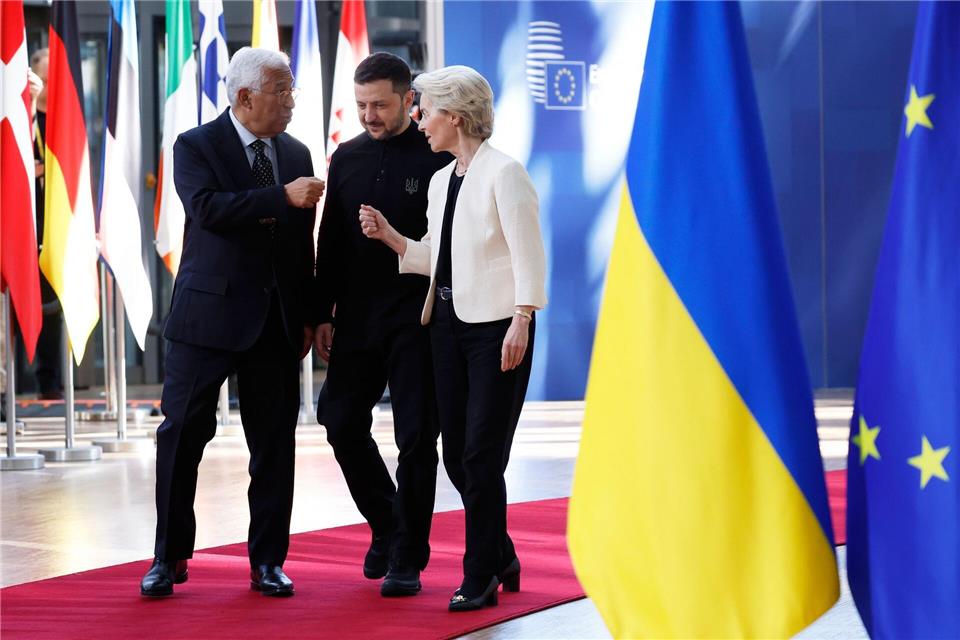 EU-Ratspräsident Costa will mit der ukrainischen Führung über das Streitthema Öllieferungen reden. (Archivbild)Omar Havana/AP/dpa