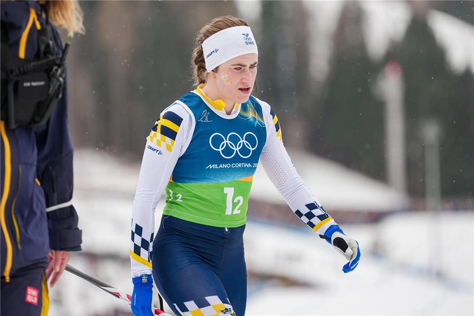Ebba Andersson war nach dem Rennen traurig.Matthias Schrader/AP/dpa