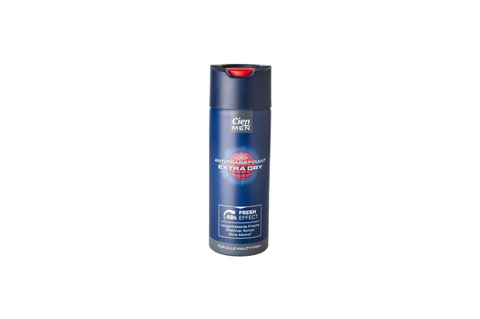 Ebenfalls mit der Note 2,5 wurde das Deo  „Cien Men Anti-Transpirant Extra Dry 48h Fresh Effect“ bewertet.Stiftung Warentest/dpa-tmn