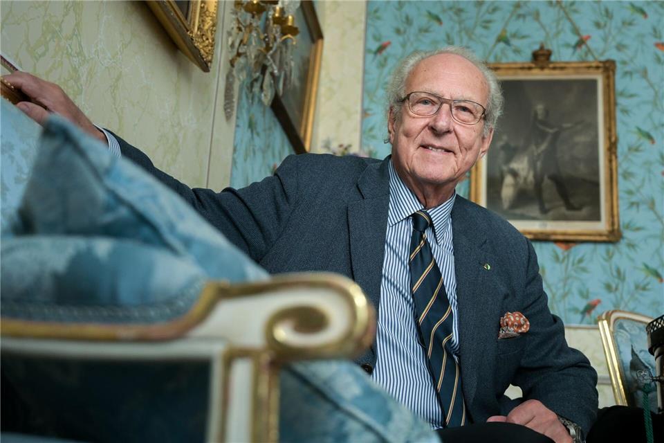 Eduard Prinz von Anhalt in seinem Dessauer Wohnsitz dem Palais Minckwitz. (Archivbild)Heiko Rebsch/dpa