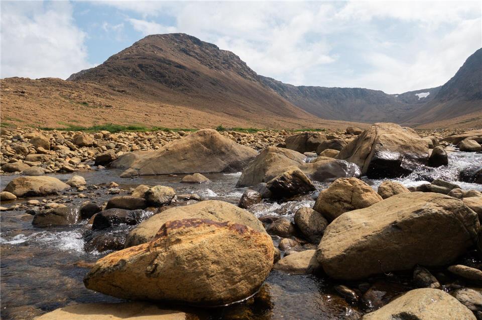Ein Bachlauf plätschert: Vom Wanderparkplatz südwestlich von Woody Point geht es in ein u-förmiges Gletschertal.Andreas Drouve/dpa-tmn
