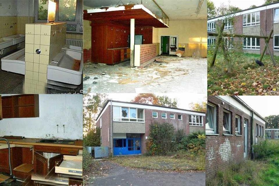 Ein Bild des Verfalls boten die alten Kasernengebäude vor dem Abriss in den 1990er Jahren.