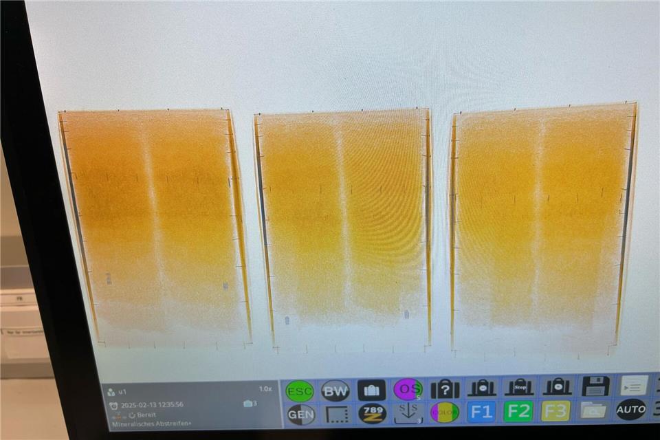 Ein Bildschirm mit Scans eines Drogenfunds.-/Zoll Duisburg/dpa