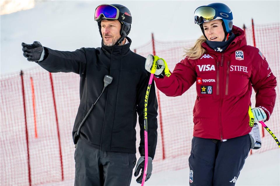 Ein Dream Team? Lindsey Vonn wird von Ex-Abfahrtsstar Aksel Lund Svindal trainiert.Jean-Christophe Bott/KEYSTONE/dpa