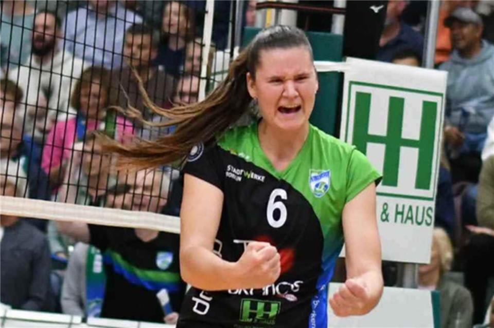 Ein Energiebündel im Borkener Mittelblock. Lara Kretschmer sagt: „Volleyball ist eine gute Abwechslung zum Alltag.“