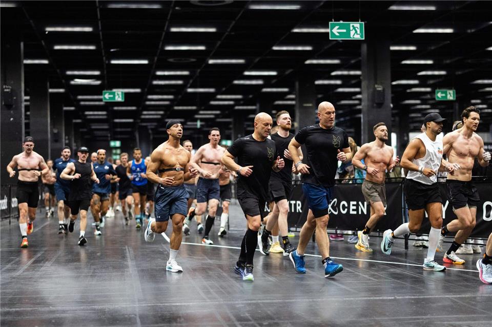 Ein Hyrox-Wettkampf bei der Fibo 2026.Rolf Vennenbernd/dpa