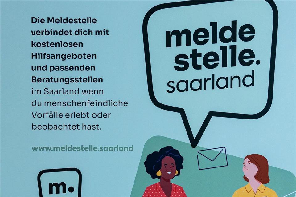 Ein Plakat der Meldestelle Saarland.Laszlo Pinter/dpa