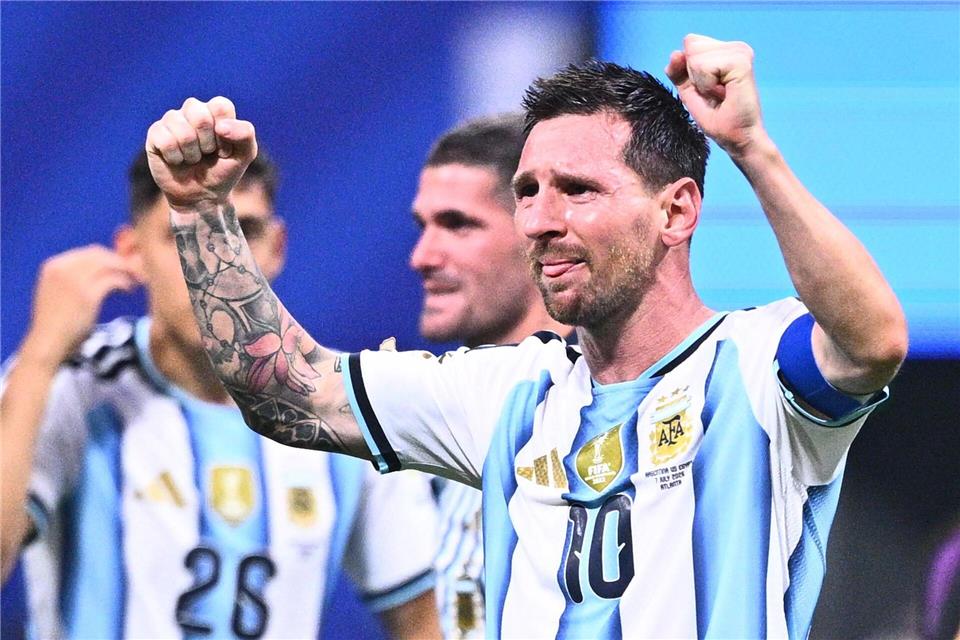 Ein Sieg voller Emotionen - so sieht man Messi selten. Tom Weller/dpa