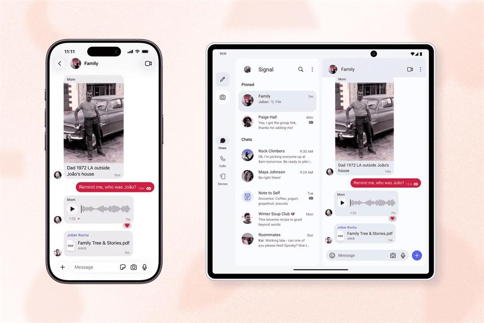 Ein Signal-Messenger-Konto kann jetzt auf mehreren Android-Geräten sowie auf zwei iPhones zugleich benutzt werden.Signal/dpa-tmn