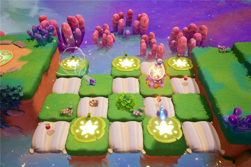 Ein Sprung ins Ungewisse: Die Schlümpfe überwinden Hindernisse und entdecken die Geheimnisse der Traumwelt.microids/dpa-tmn