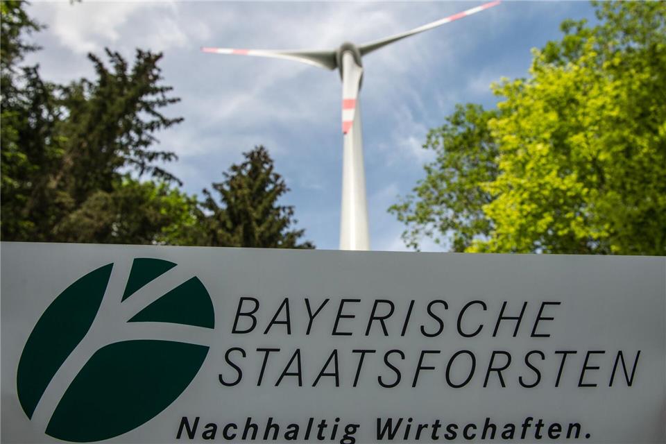 Ein Windrad im Staatswald nahe Beratzhausen in der Oberpfalz. Die Staatsforsten wollen bis zu 500 Windräder errichten lassen. (Archivbild)Armin Weigel/dpa