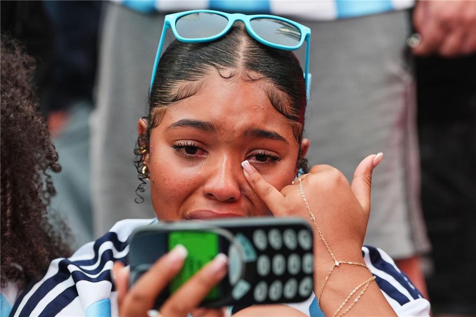 Ein argentinischer Fan reagiert beim WM-Finale.David ‚Dee‘ Delgado/AP/dpa