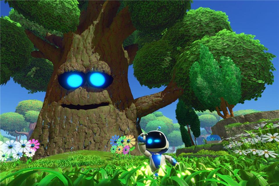Ein freundlicher Baum - mit strahlend blauen Bot-Augen.Sony Interactive Entertainment/dpa-tmn