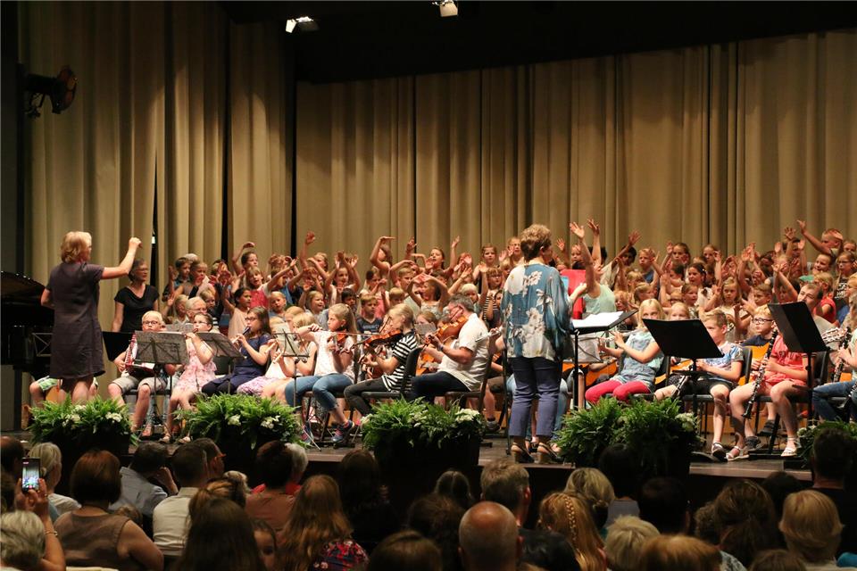 Ein gemeinsames Abschlusskonzert der Grundschüler ist der Höhepunkt des aktuellen Jekits-Förderprogramms. Hier bei einem vergangenen Konzert im Vennehof in Borken.