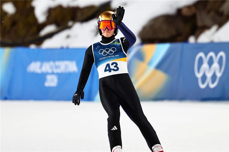 Ein letzter olympischer Gruß: Katharina Schmid beendet nach dieser Saison ihre Karriere.Daniel Karmann/dpa