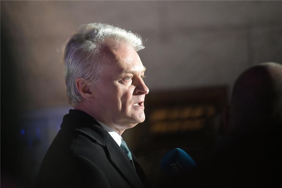 Ein mögliches Engagement deutscher Soldaten zum Schutz der Ukraine steht aus der Sicht von Litauens Präsident Nauseda nicht im Widerspruch zur Stationierung der deutschen Brigade an der Ost-Flanke in Litauen.  Malin Wunderlich/dpa