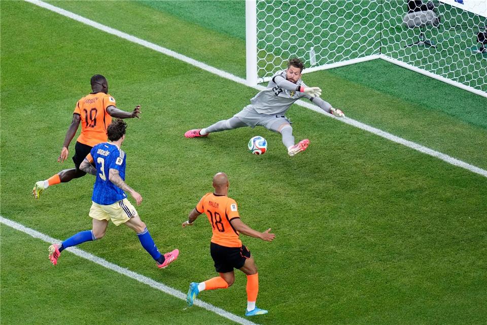 Ein „perfektes“ Tor? Brian Brobbey erzielte die Führung.Karen Warren/AP/dpa