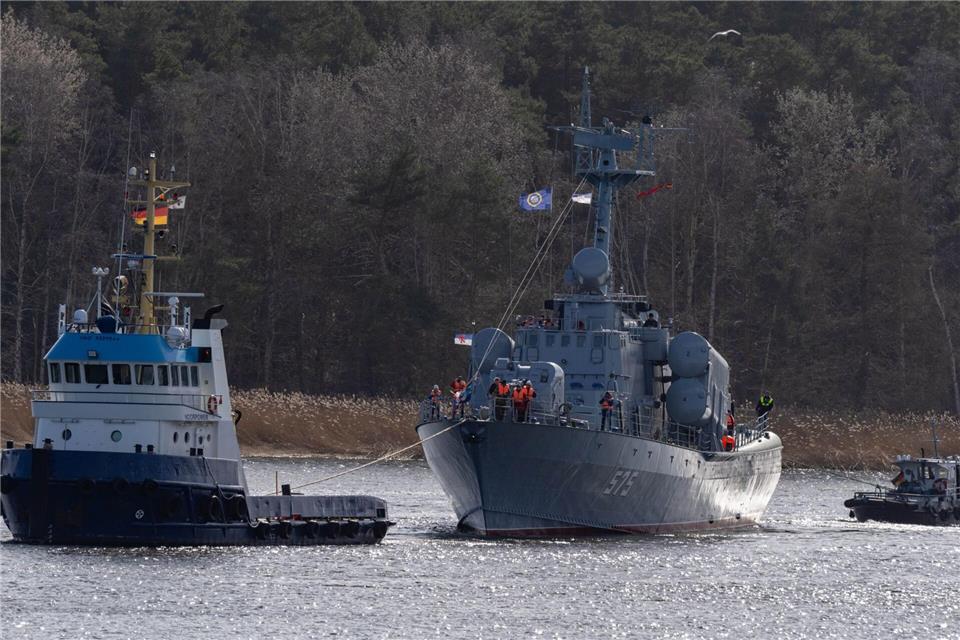Ein seltener Anblick: das DDR-Raketenschiff „Hans Beimler“ in Bewegung.Stefan Sauer/dpa