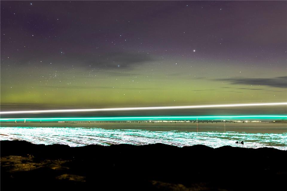 Ein starker Sonnensturm hat die Polarlichter ausgelöst.Ye Myo Khant/SOPA Images via ZUMA Press Wire/dpa